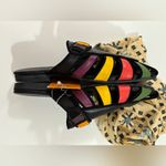 Farm Rio NWT Black Boho Rainbow Beaded Mules 7.5 Photo 4