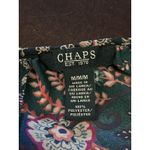 CHAPS  Shirt Womens Medium Blue Paisley Boho Tunic Top 3/4 Sleeve Lightweight Photo 5