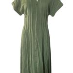 Mila Mae Midi Button Down Shirt Dress in Green Size M Photo 6