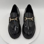 Steve Madden  Lando Lug Sole Platform Loafers Black Patent Leather Academia Sz 6 Photo 2