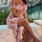 Lulus View from the Meadow Cream Floral Print Off-the-Shoulder Dress Medium NWT Photo 14