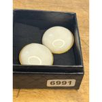 Trifari Vintage Round Gold-Tone Clip-On Earrings With White Enamel Accents Triaf Photo 5