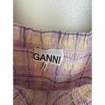 Ganni  Smocked Seersucker Plaid Top Sz. 38 (M) Photo 4