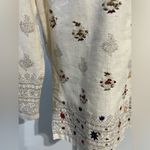 Vintage Casey & Max Linen Cotten Embroidered Button Up Top Size Small Tan Photo 1