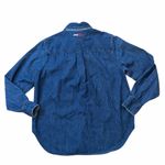 Tommy Hilfiger Vintage Denim Button-Up Shirt with Velvet Paisley Front Print Photo 1