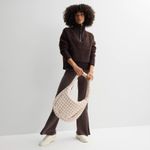 New Women's FLX Chunky Long Sleeve Quarter Zip Boucle Sweater Size L Brown Size L Photo 4