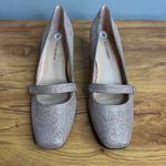 Isaac Mizrahi Live Heel Mary Jane Size 8 Block Heels Rose Gold Glitter Shoes NEW Photo 2
