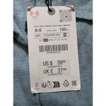 ZARA Blue 100% Linen Relaxed Shirt V-neck Short Sleeve Women Size 8 NWT Top Photo 3