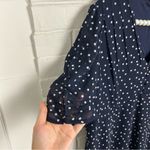 DKNY Navy White Polka Dot Midi Dress Size 14 Photo 5