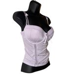 Fairy Milkmaid Lavender Lace Mesh Boned Padded Bustier Top Lingerie Camisole Purple Size undefined Photo 2