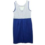 Maya Brooke Blue Midi Office Sequin Beaded Formal Preppy Party Dress Plus 14W Photo 1