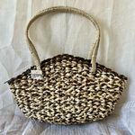 Pandafan Woven Straw Tote, Vintage Basket Mini Bag Brown Photo 0