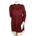 ZARA  Dress Animal Print Ruffle Red‎ Black Leopard Mini Long Sleeves Mini Medium Photo 4
