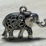 Silver‎ Tone Rhinestone Elephant Pendant And A Silver 925 Ring Trunks Up Photo 0