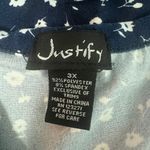 Justify Womens Floral Top 3X Lace Up Soft Stretch Casual Workwear Spring Photo 1