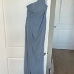 Azazie Christian Siriano Bridesmaid dress in dusty blue chiffon Photo 1