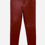 ZARA  Wine Faux Leather Jeggings M Photo 0