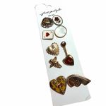 Free People  Vintage-Inspired Gold Tone Enamel Pin Set Photo 4