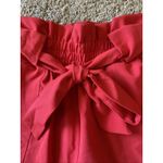 Grace Karin  Red Paperbag Ruffle Hem Shorts Pockets Elastic Waist Tie Women Small Photo 3