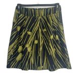 Kenneth Cole Reaction Black Green Split Front Cotton Aline Skirt Size 2 Photo 0