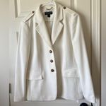 Gold and cream Blazer Structured Silhouette Business Wear White Size 14 Photo 0