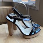 Bettye Muller  patent leather black platform formal prom quince wedding size 8.5 Photo 1