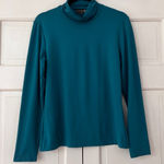 JudyP Jackie Turtleneck Teal Blue‎ Emerald Long Sleeve Top Blouse Size Medium Green Photo 0