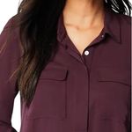 J Jill Soft Luxe Utility Popover Blouse Top Women's Large Plum Long Sleeve NWT Purple Photo 1