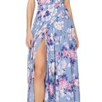 NWT Jonathan Simkhai Floral Sleeveless Slit Wrap Maxi Dress Sky Blue Womens 4 Photo 0