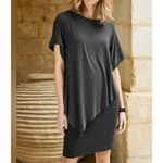Peruvian Connection Kenmare Dress Charcoal Gray Size Small Cotton Wool Blend Photo 2