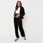 Missguided Mama lounge Velour Wide Leg Black Pants US Size 14 Large maternity Photo 7
