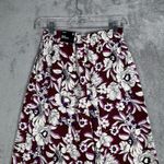EXPRESS  Stylist Wide Leg Pants Womens 2L‎ Burgundy White Floral High Rise Boho Photo 4