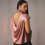 Anthropologie By • Cowl-Neck Liquid Shine Top Pinkish Red Photo 8