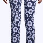 Joan Vass | Petite Navy Floral-Print Slim Pants LP/2P Photo 1