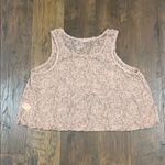 Free People  Cropped Sheer Lace Sleeveless Dusty Pink Top Photo 3