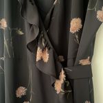 Madewell  Black Floral Wrap Tie Dress in Women’s Size Medium Photo 4