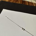 Monet Women’s Signed Silver Tone Dainty Chain Heart Bracelet 7 1/4 Inch Photo 3