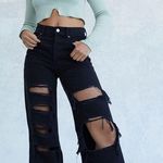 PacSun  Eco Black Distressed High Waisted Baggy Jeans 23 Photo 0