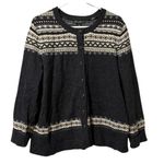 Eddie Bauer Women Size XXL Button Wool Blend Knit Cardigan Sweater Fair Isle Photo 0