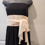 Alfred Angelo Strapless Dress Womens Size 12 Black cream Waist Bow Dress Photo 1