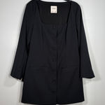 Abercrombie & Fitch Abercrombie Square Neck Blazer Dress Black Tailored Mini Long Sleeve L Petite Photo 0