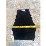 Babaton  Women's XS Crop Top Tank Knit Ribbed Thick Stretch‎ Black Casual Photo 5