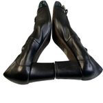 AGL Black Leather Bow Cap Toe Block Heel Pumps Shoes Size 40 / Size 10 Photo 6