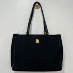 Lauren Ralph Lauren Canvas Leather Black Tote Shoulder Bag Purse Capsule Classic Photo 0