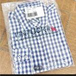 UNTUCKit Womens Blue White Gingham Check Button Down Shirt Size 2 Photo 6