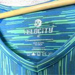 Velocity Teal Blue Green V Neck Short Sleeve Athletic Workout Top Size Medium Photo 3