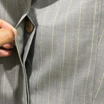 Rodier Gray Pinstripe Tapered Tailored Blazer Sz 44 Photo 4