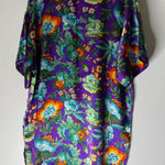 Victoria's Secret Vintage Victoria’s Secret Gold Label Floral Short Sleeve Night Shirt Satin Large Photo 0