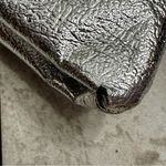 Vintage Silver Leather Kiss Lock Micro Clutch Party Event Evening Christmas NYE Photo 10