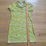 Jude Connally‎ Green Zebra Print Polo Dress Summer Casual Chic Size Small Photo 3